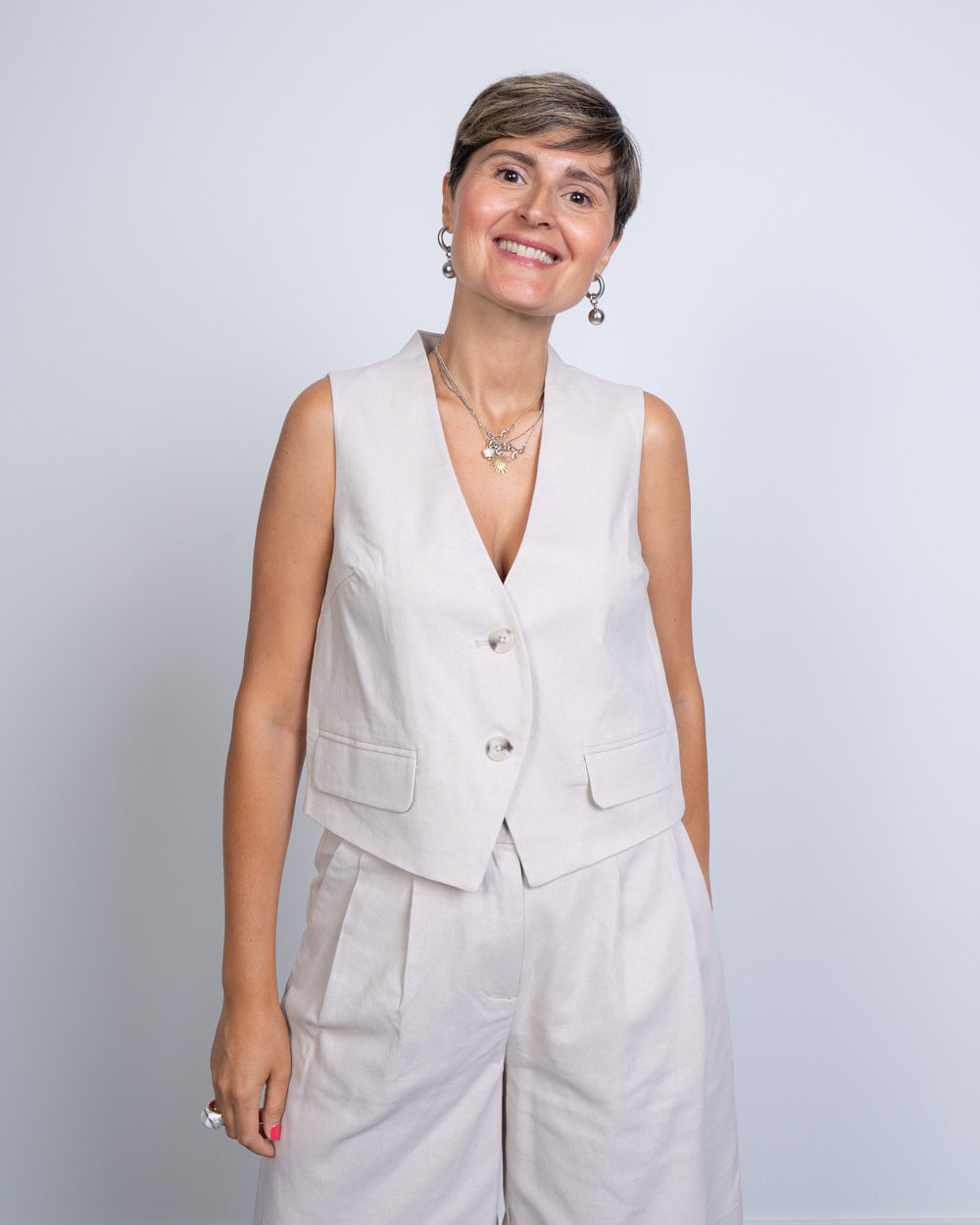 GILET TIKI AVORIO
