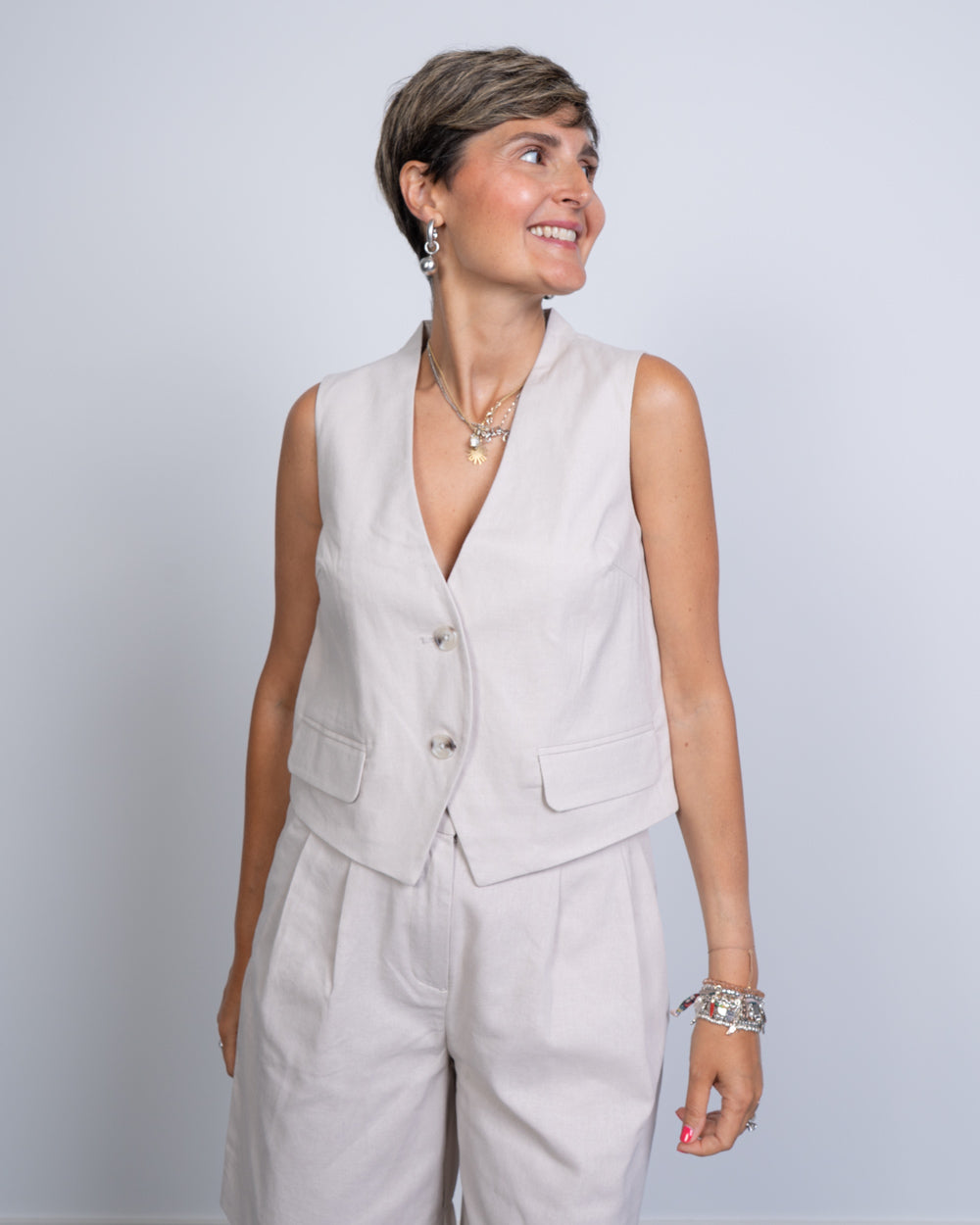 GILET TIKI AVORIO