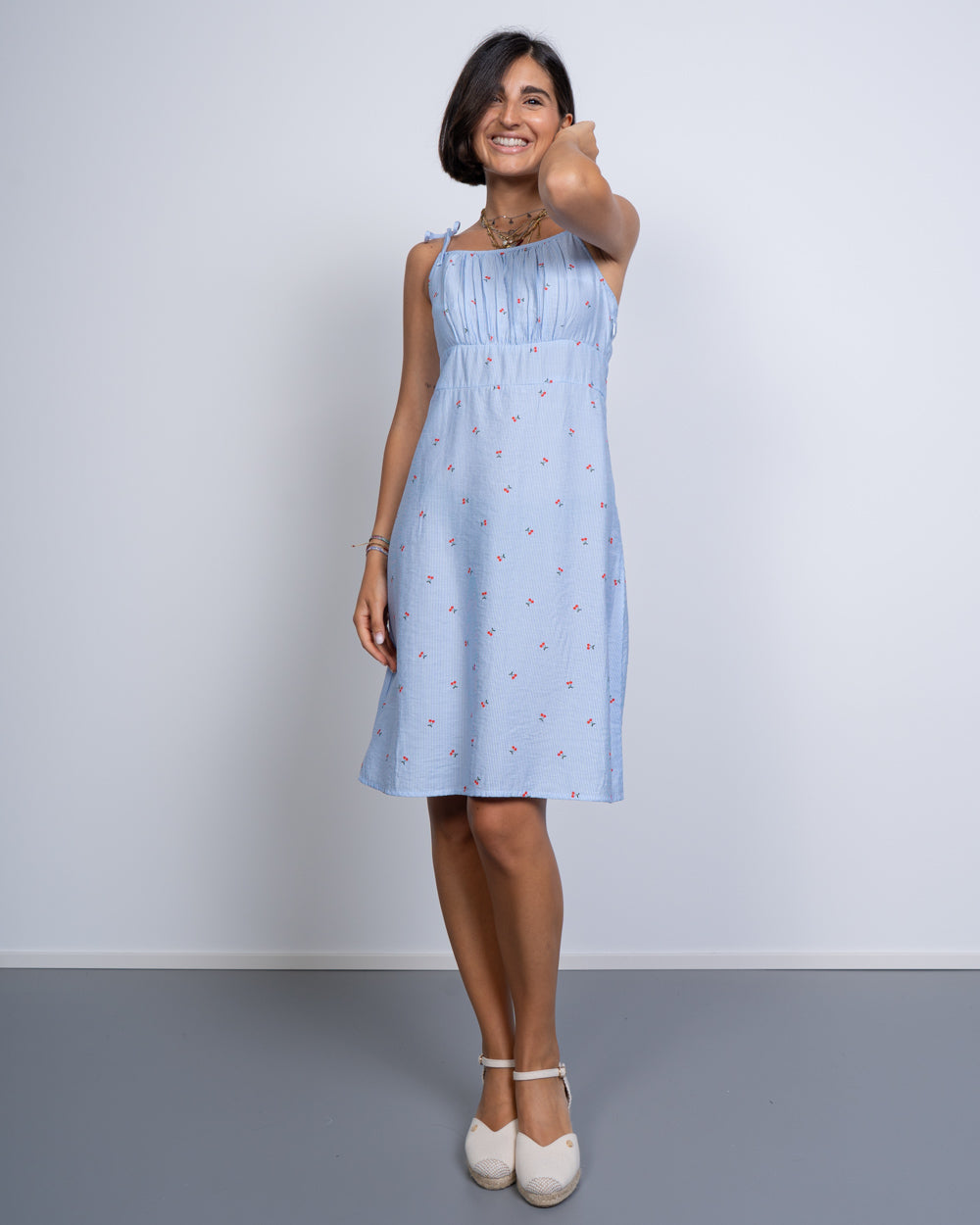 VESTITO ODETTE BIANCO CILIEGIA