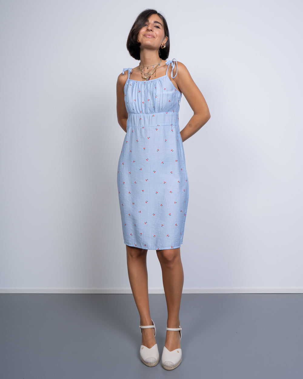 VESTITO ODETTE BIANCO CILIEGIA