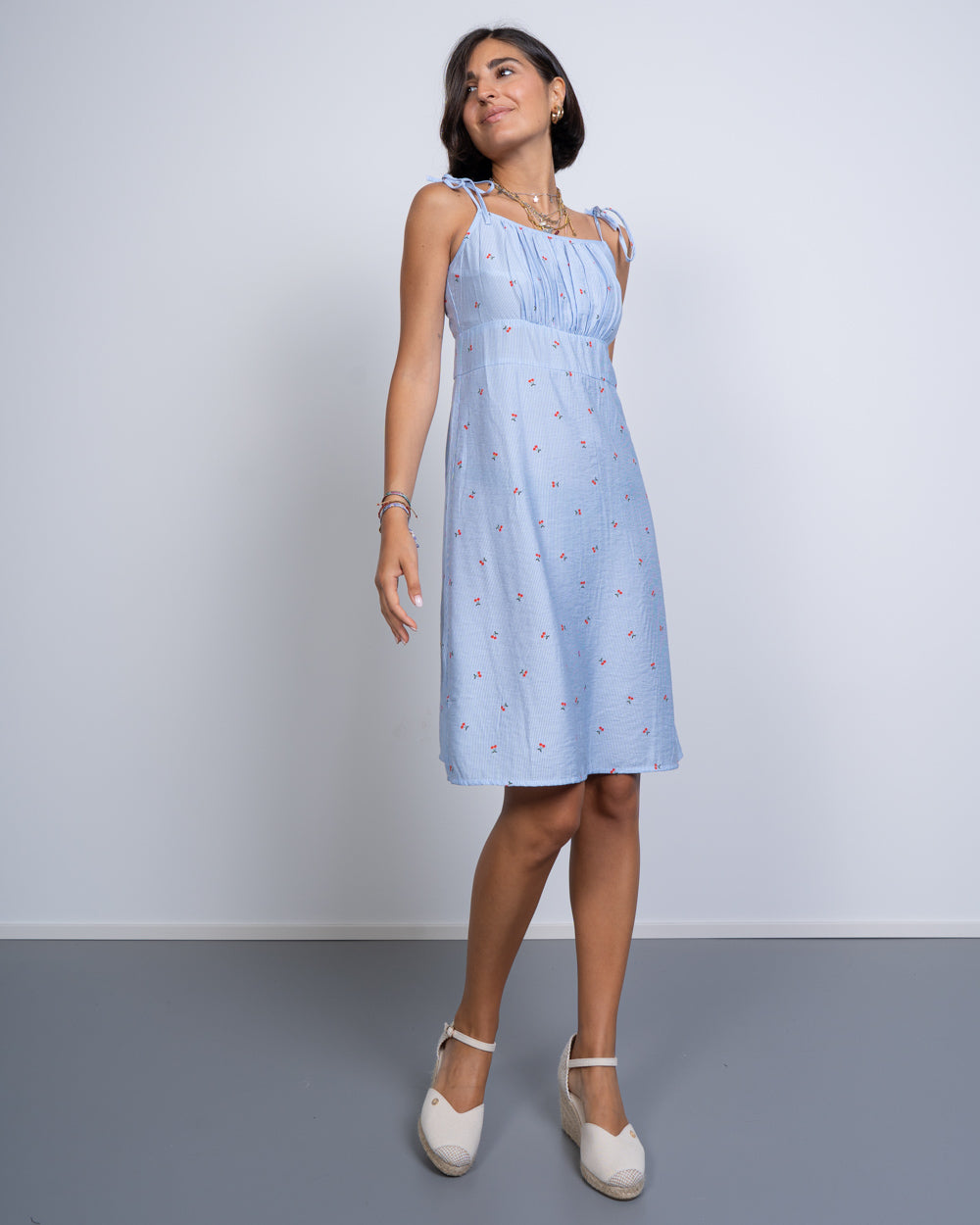 VESTITO ODETTE BIANCO CILIEGIA
