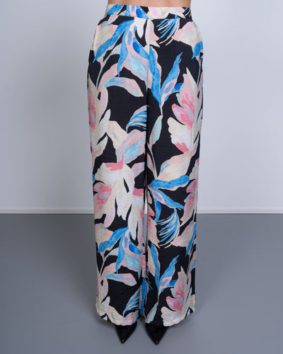 PANTALONE JOSIE FIORI NERO