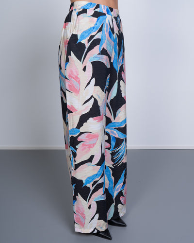 PANTALONE JOSIE FIORI NERO