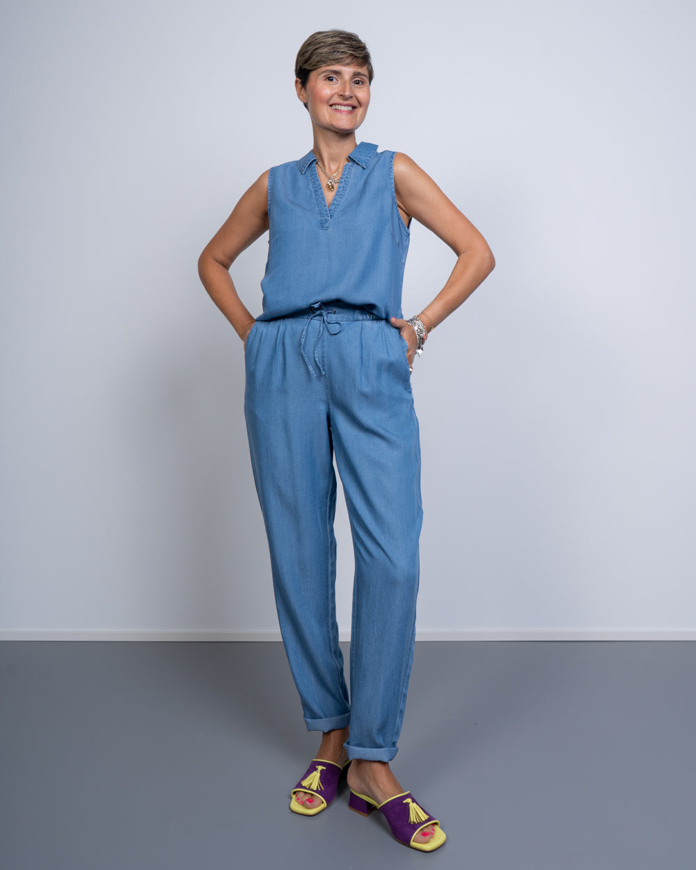 PANTALONE HARPER DENIM MEDIO
