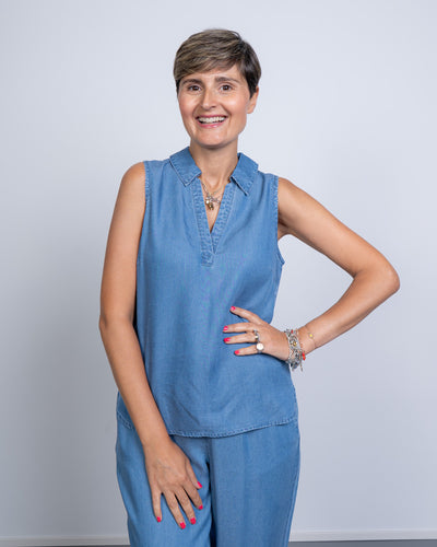 BLUSA HARPER DENIM MEDIO
