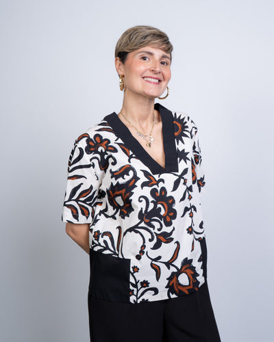 BLUSA VIORINA BIANCO/NERO