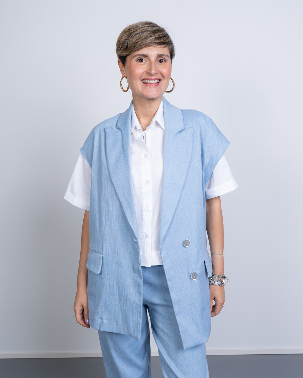 GILET SURINA CELESTE