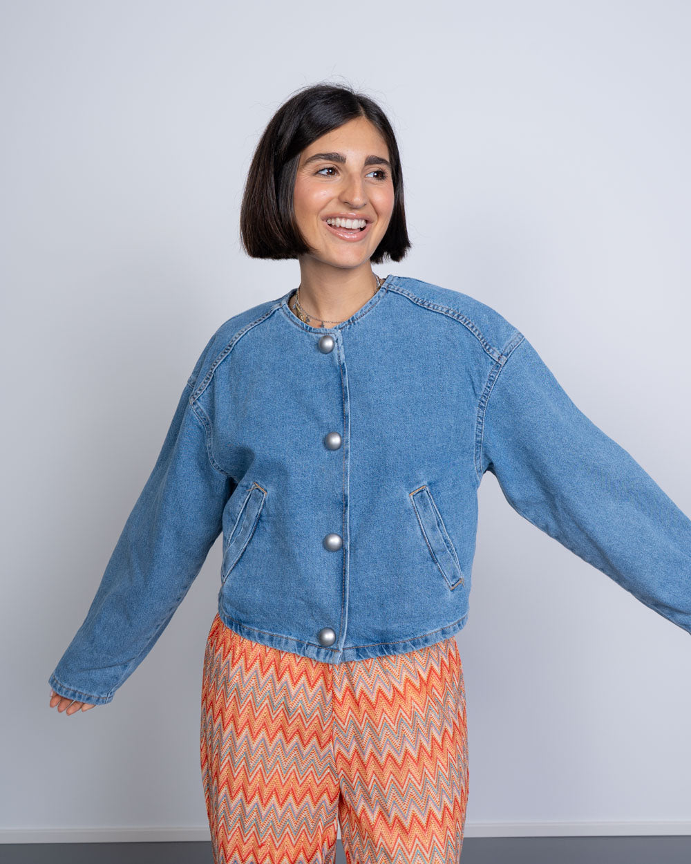 GIACCA LUNANA DENIM CHIARO