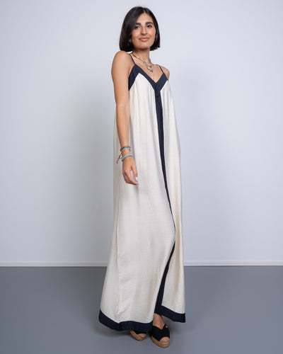 VESTITO DENISE PANNA/NERO