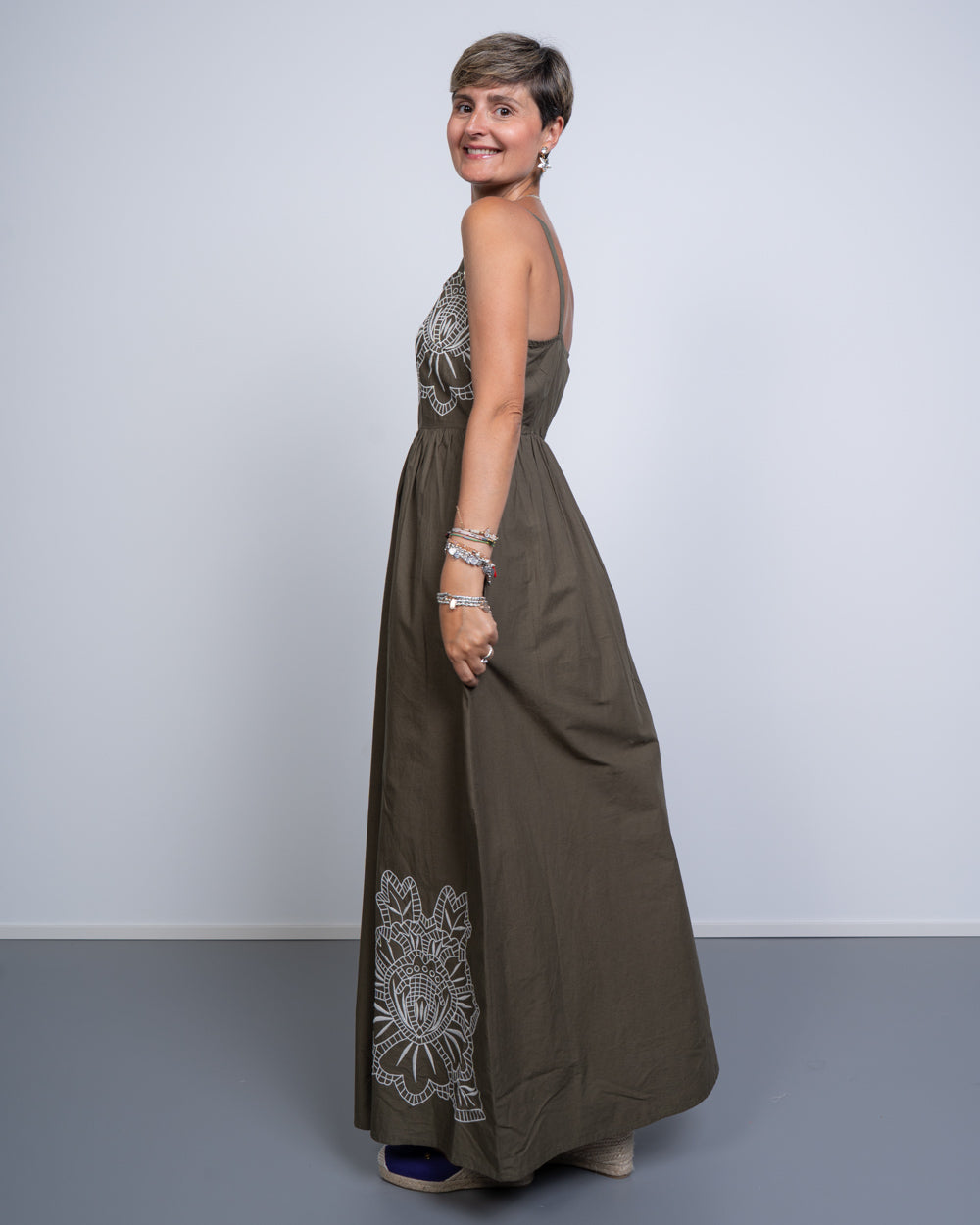 VESTITO CINDY VERDE MILITARE