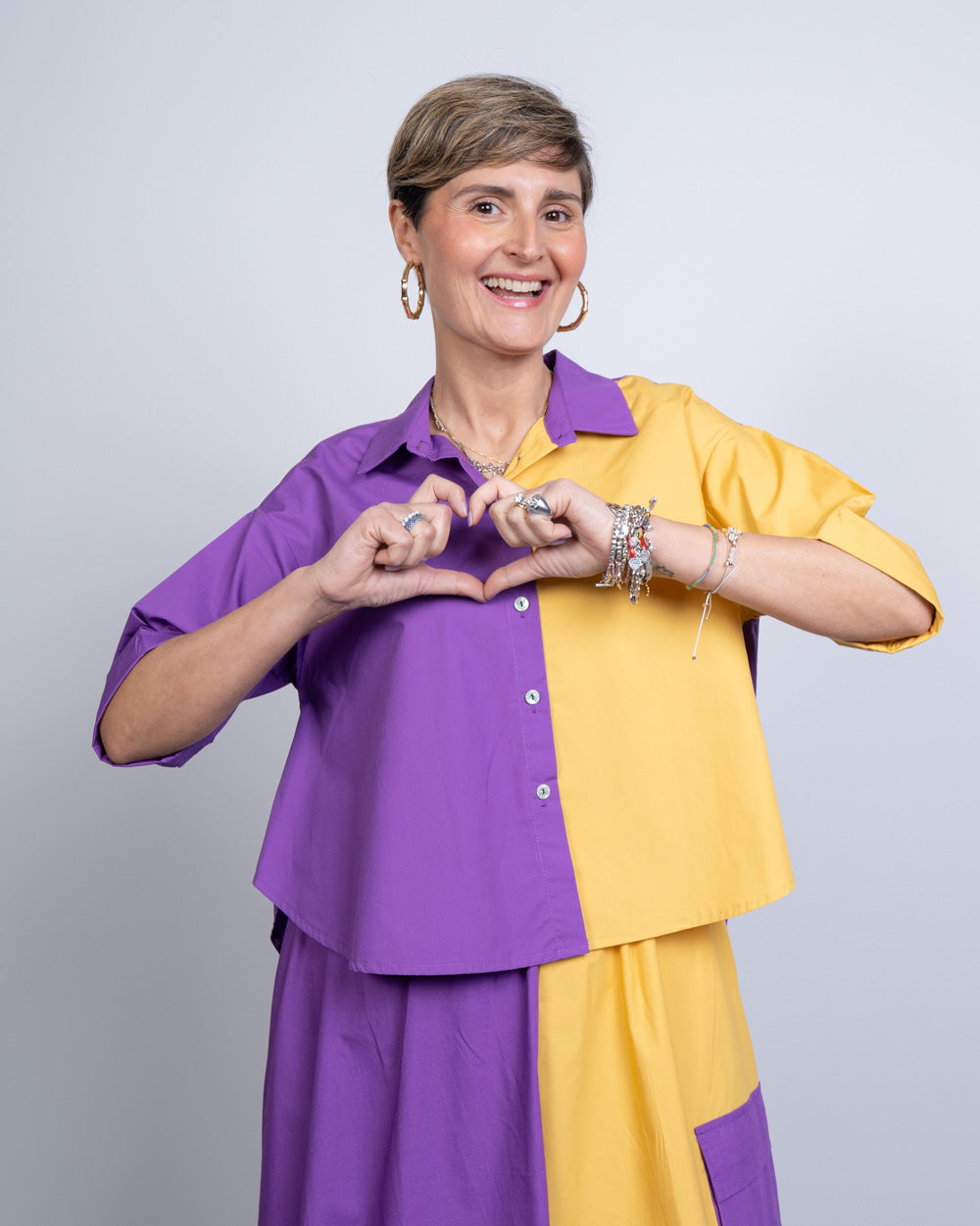 CAMICIA SIRIA VIOLA/SENAPE
