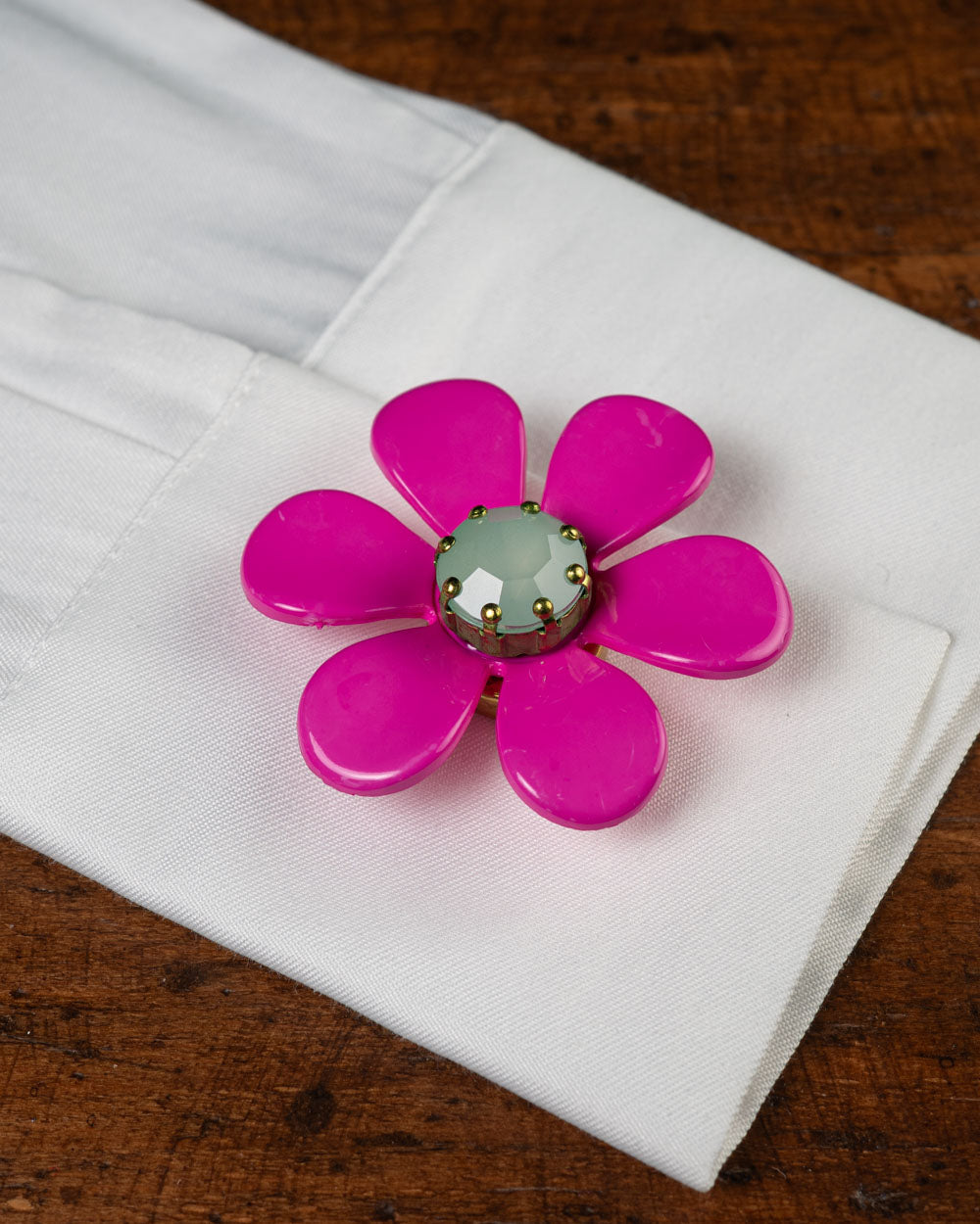 COPRI BOTTONE FLOWER FUXIA
