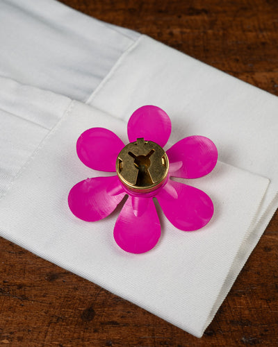 COPRI BOTTONE FLOWER FUXIA