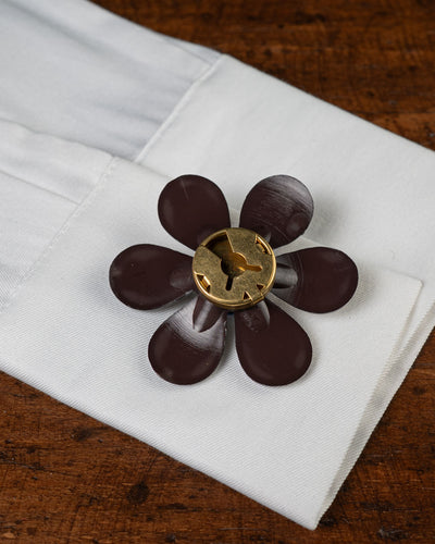COPRI BOTTONE FLOWER CIOCCOLATO
