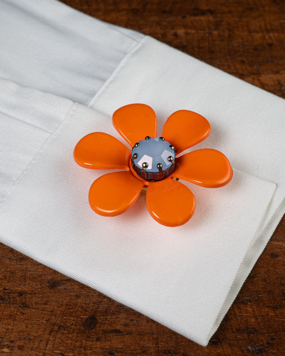 COPRI BOTTONE FLOWER ARANCIO