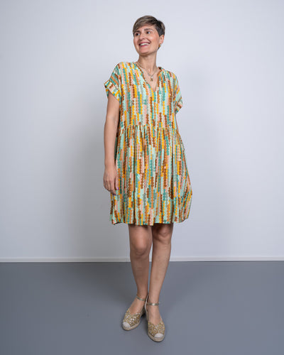 VESTITO RITA PERLINE VERDE