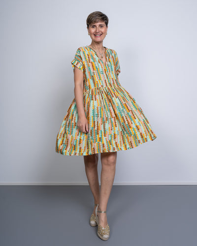 VESTITO RITA PERLINE VERDE