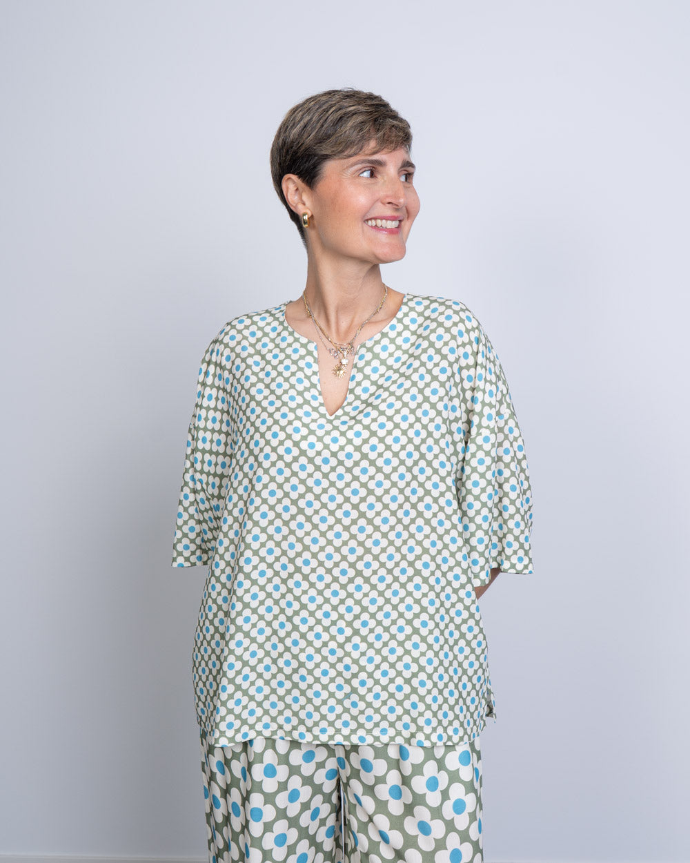 BLUSA ROSANNA MARGHERITA PICCOLA SALVIA