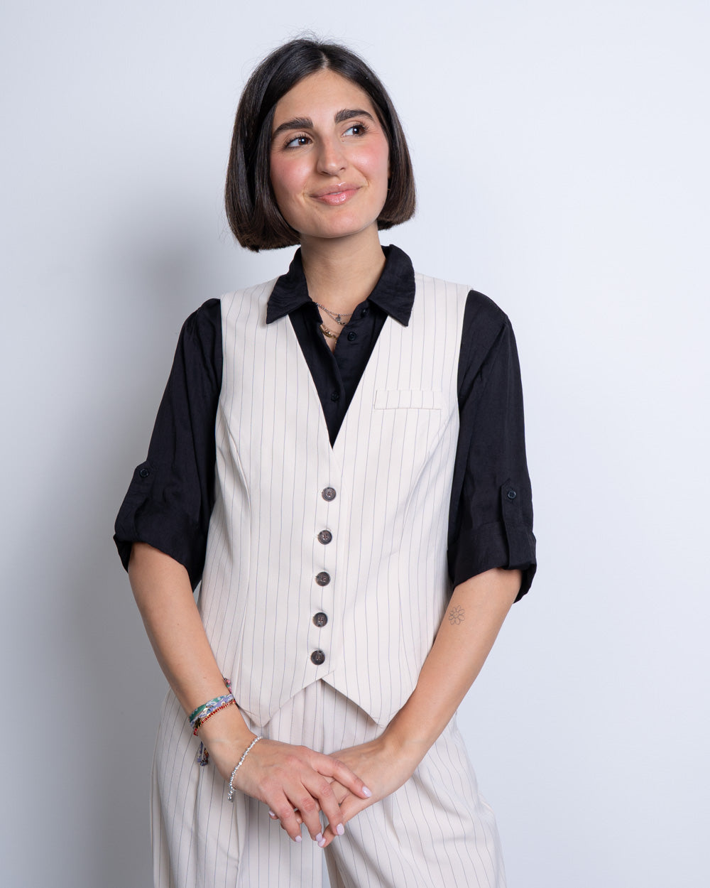 GILET STAR PANNA/NERO
