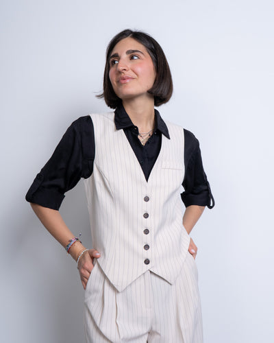 GILET STAR PANNA/NERO