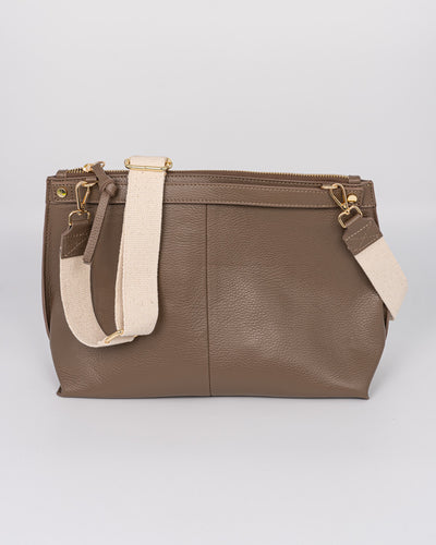 BORSA SOFY PELLE TAUPE