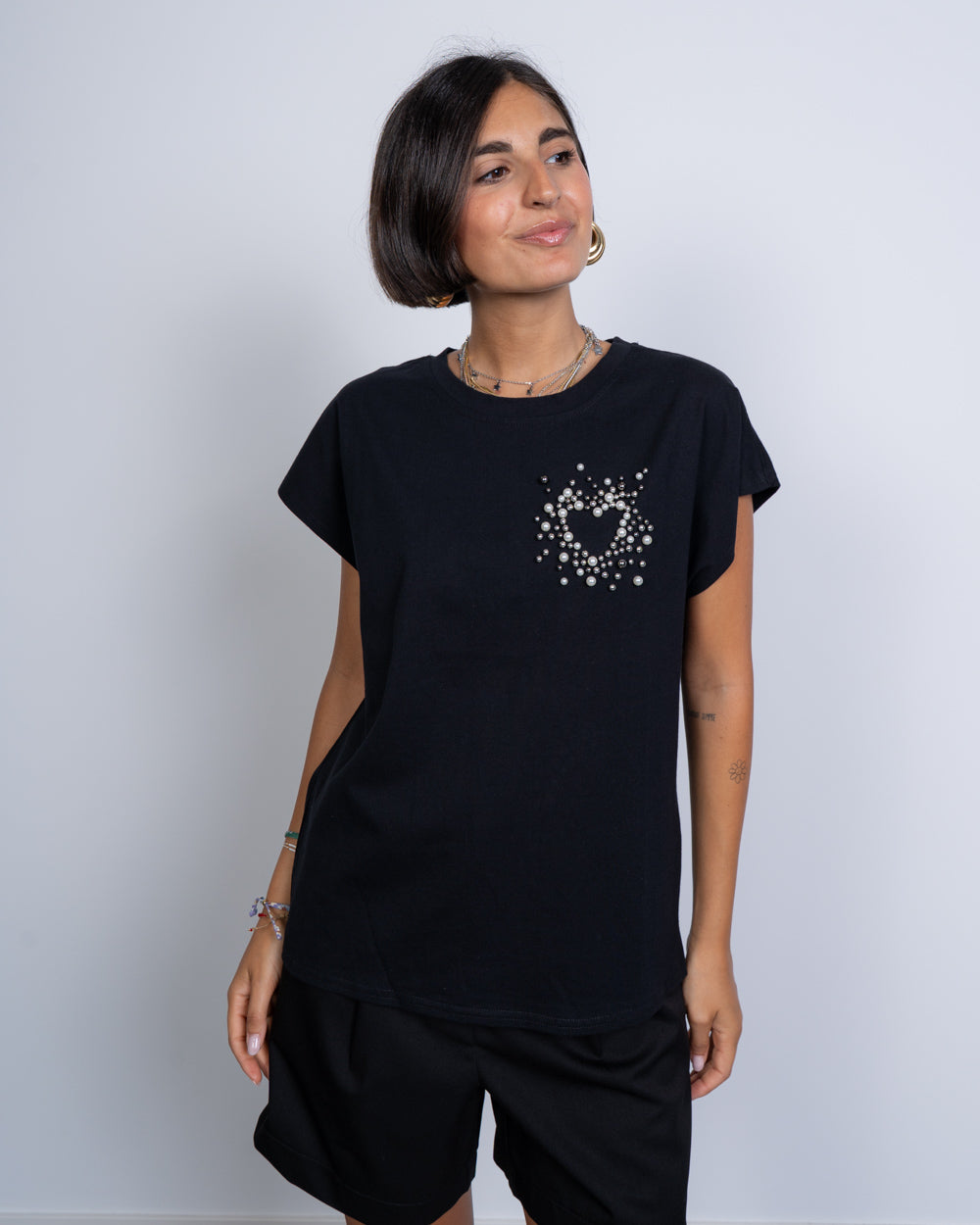 T-SHIRT FILINE NERO
