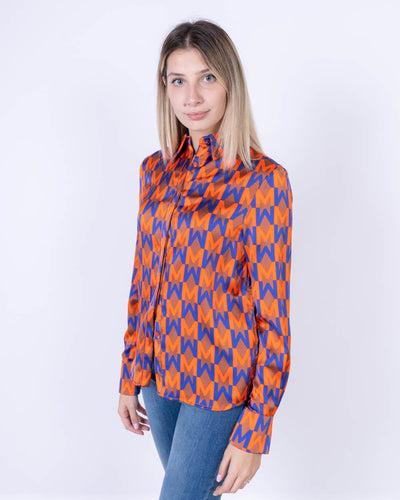 CAMICIA ALFA BLU/ARANCIO