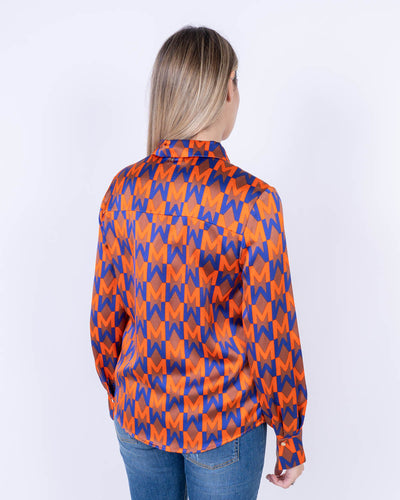 CAMICIA ALFA BLU/ARANCIO