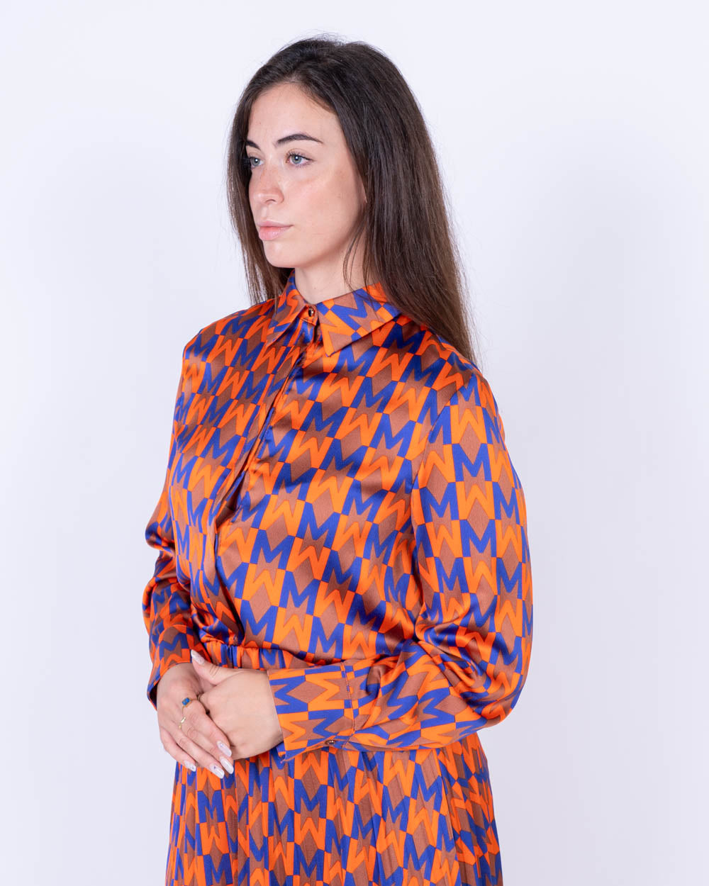 CAMICIA ALFA BLU/ARANCIO