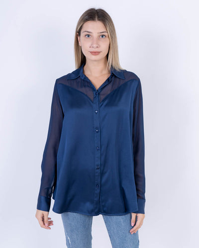 CAMICIA BIANCOSPINO BLU