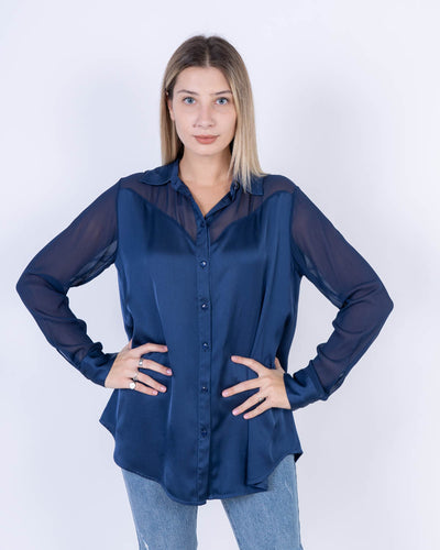 CAMICIA BIANCOSPINO BLU