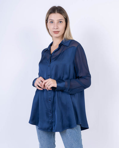 CAMICIA BIANCOSPINO BLU