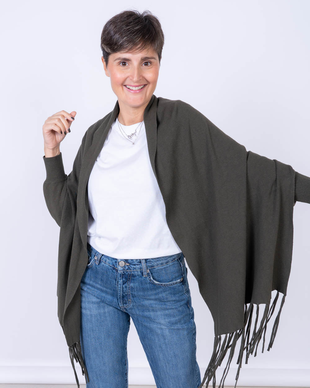 CARDIGAN MIRTO VERDE MILITARE