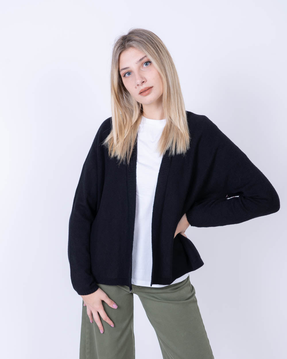 CARDIGAN ROSMARINO NERO