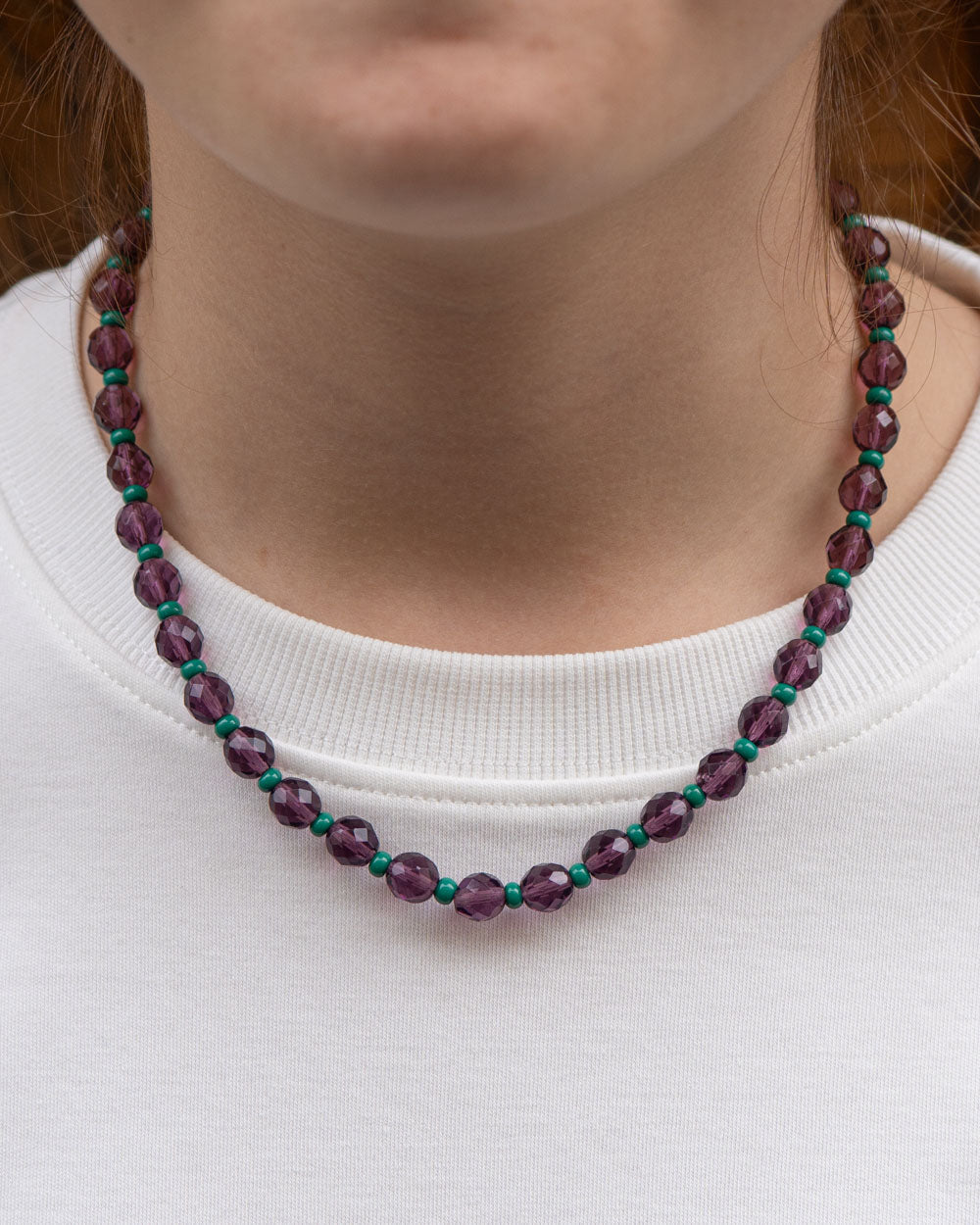 COLLANA CANDY CORTA VIOLA/VERDE