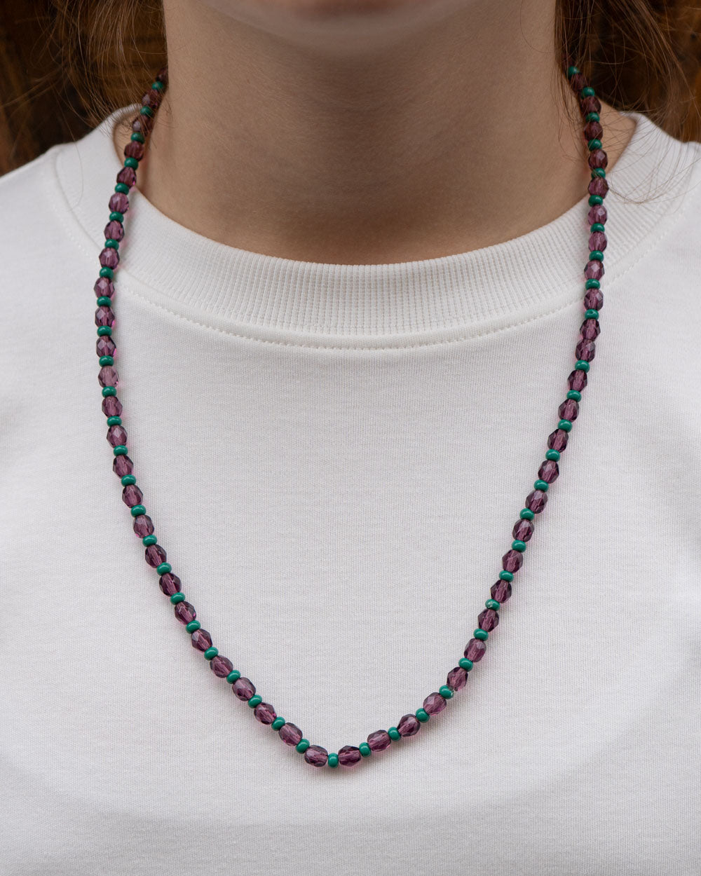 COLLANA CANDY LUNGA VIOLA/VERDE