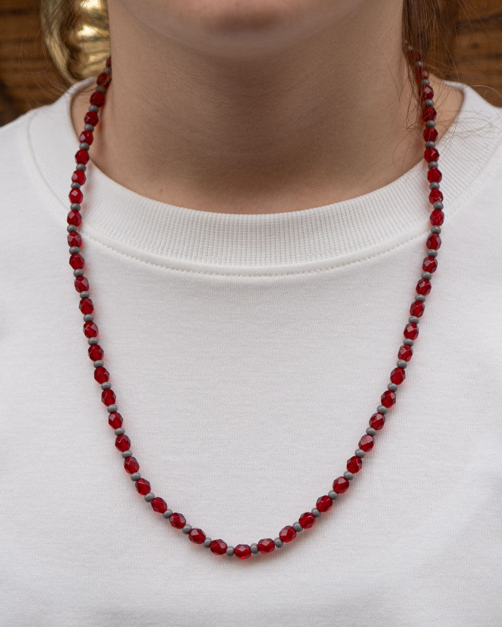 COLLANA CANDY LUNGA ROSSO/GRIGIO