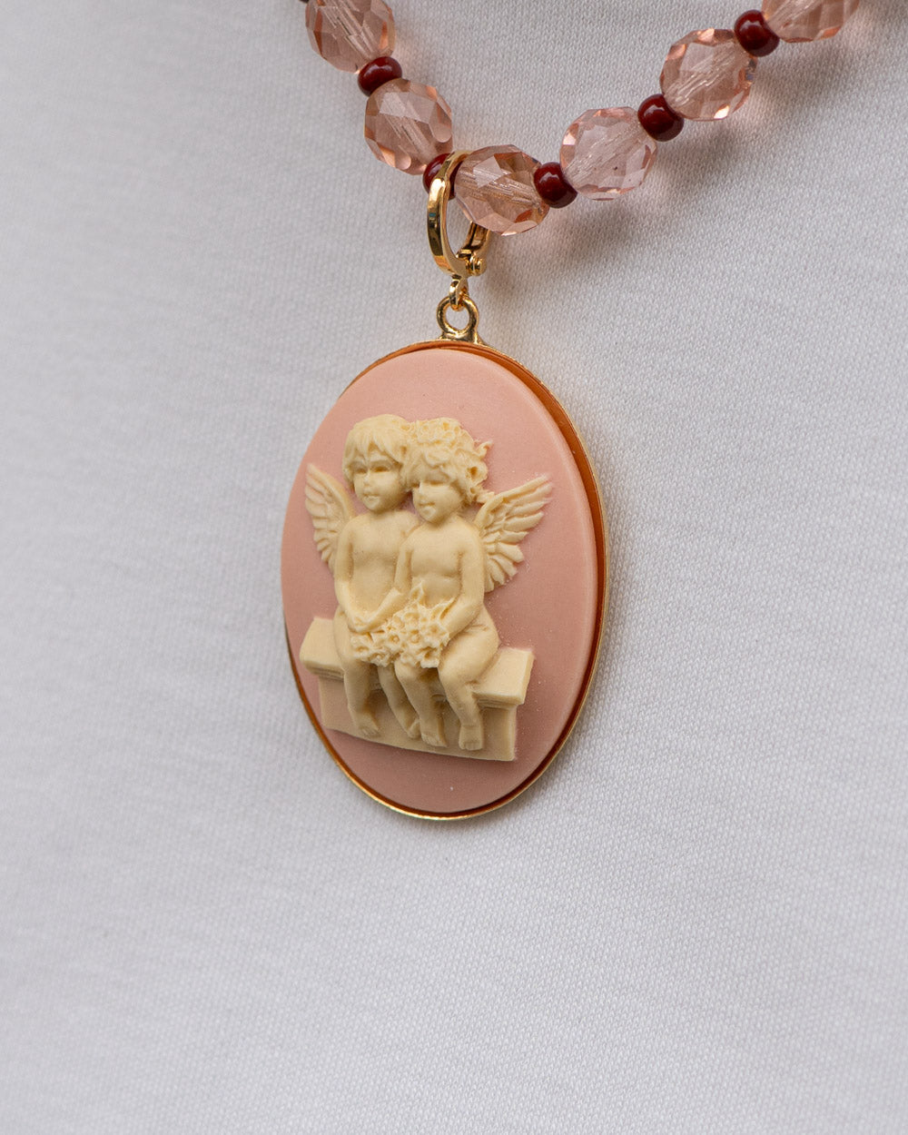 BIJOUX CAMMEO DUE ROSA CHIARO