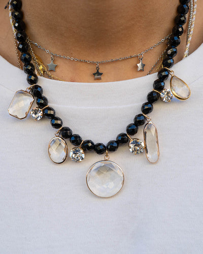 COLLANA MAGIC NERO/CRISTALLO