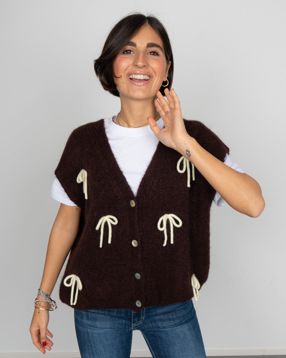 GILET RAFFAELLA CIOCCOLATO