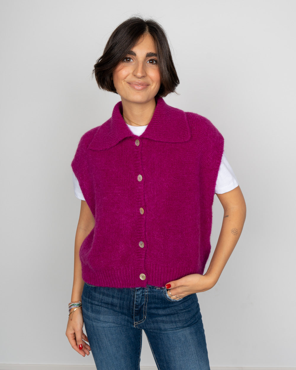 GILET RACHELE CICLAMINO