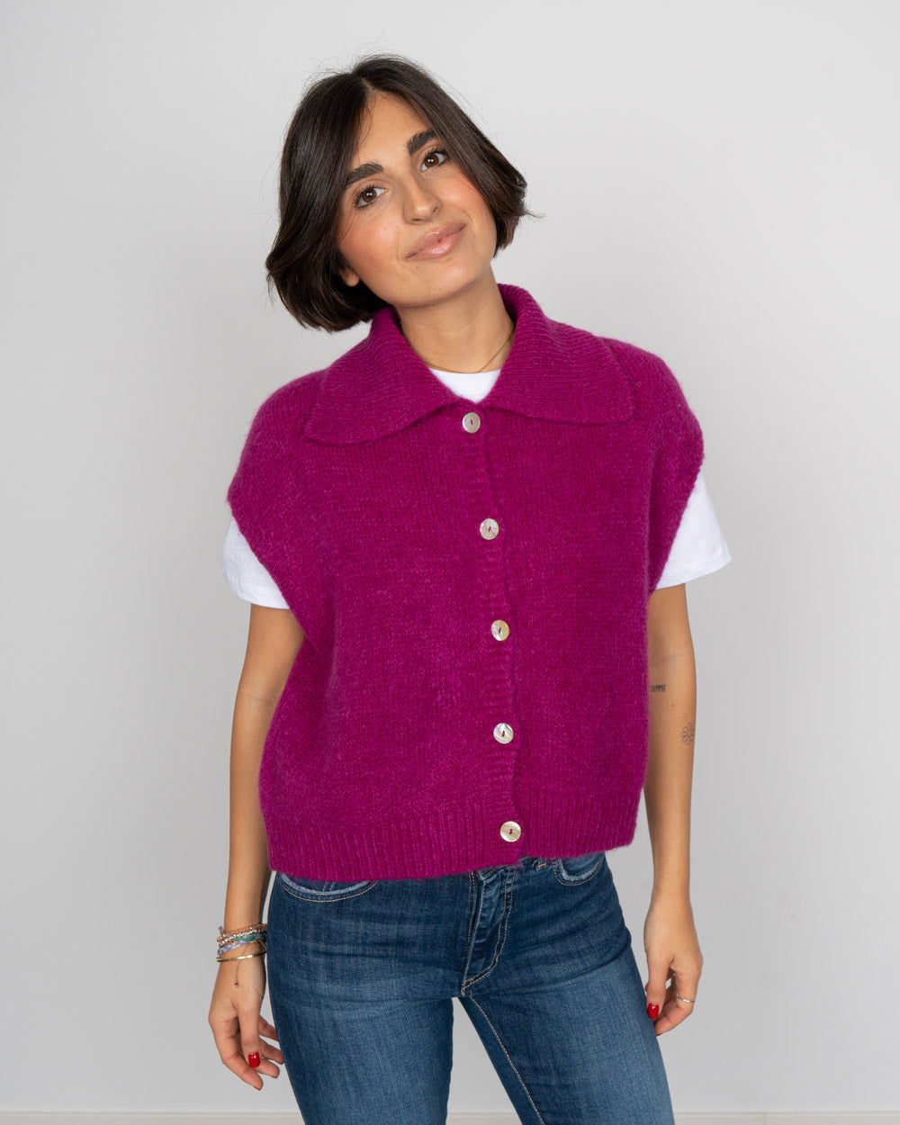 GILET RACHELE CICLAMINO