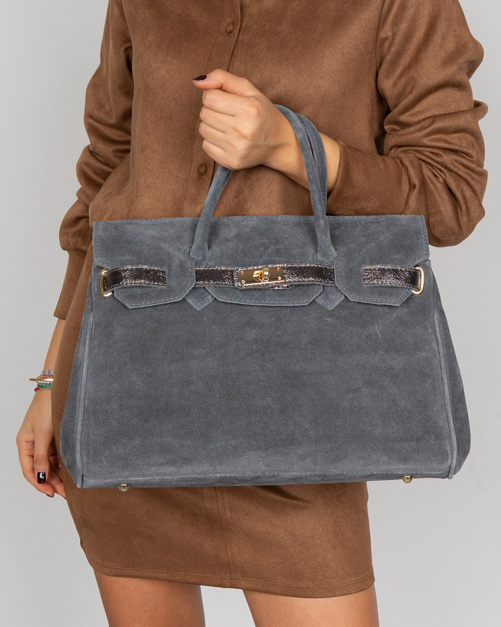 BORSA MARTY CAMOSCIO GRIGIO