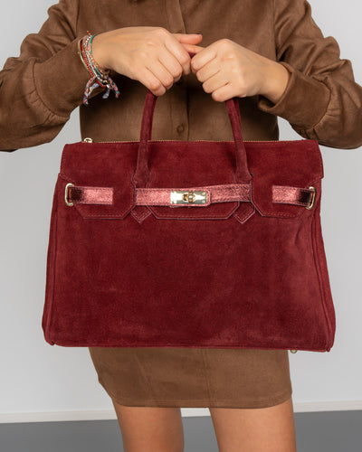 BORSA MARTY CAMOSCIO BURGUNDY