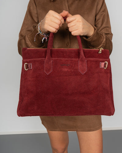 BORSA MARTY CAMOSCIO BURGUNDY