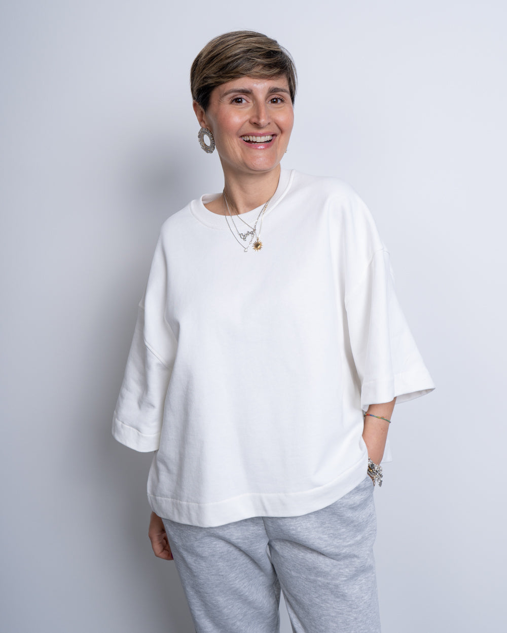 FELPA ALICE BIANCO SENZA STRASS