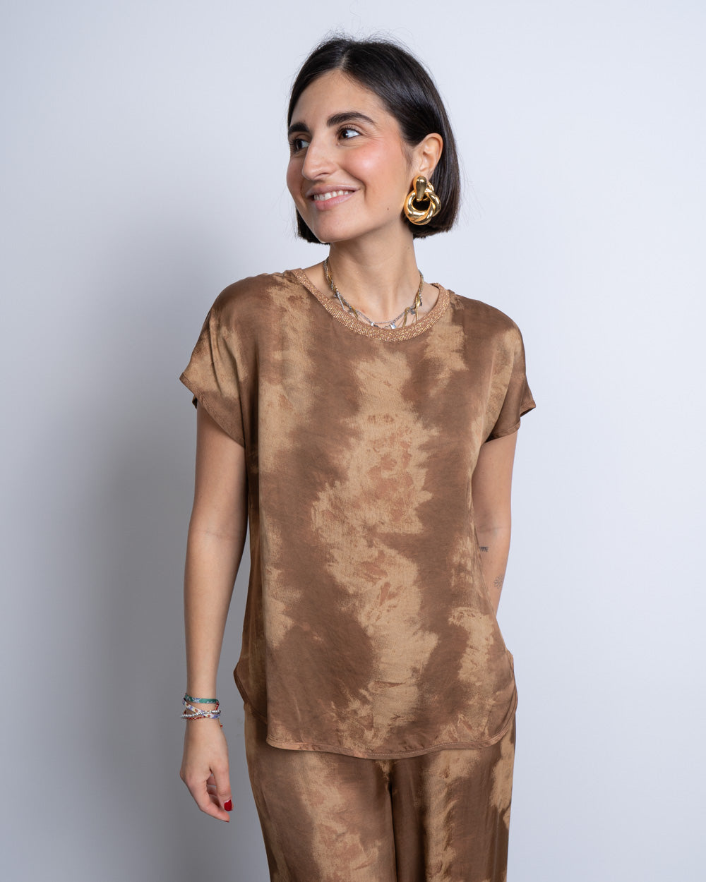 BLUSA AGATA MARRONE
