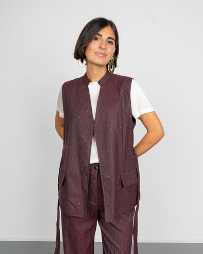 GILET GIULIA BORDEAUX