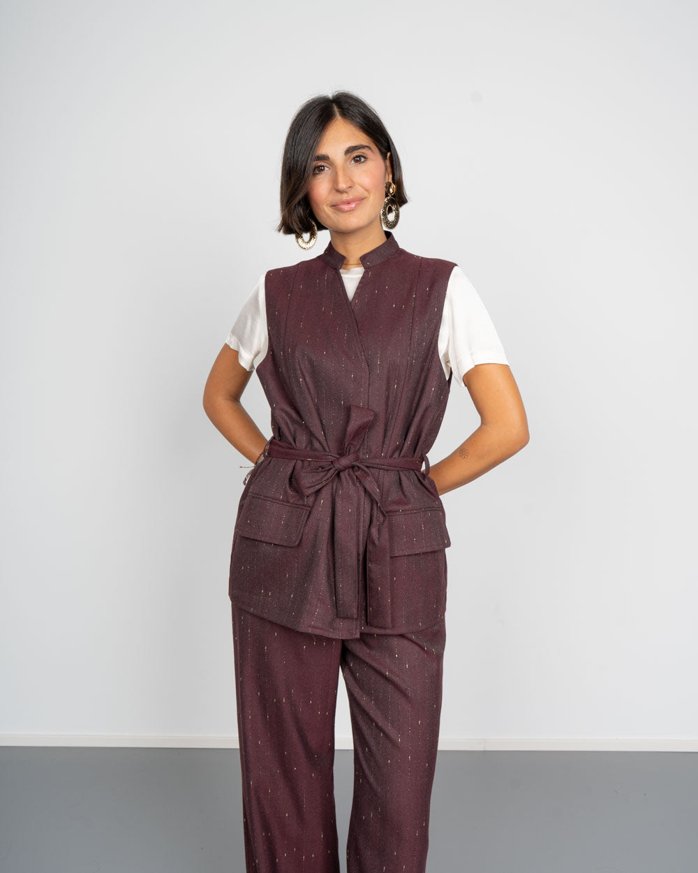 GILET GIULIA BORDEAUX