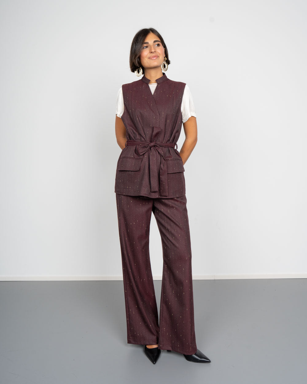 PANTALONE GIORGIA BORDEAUX
